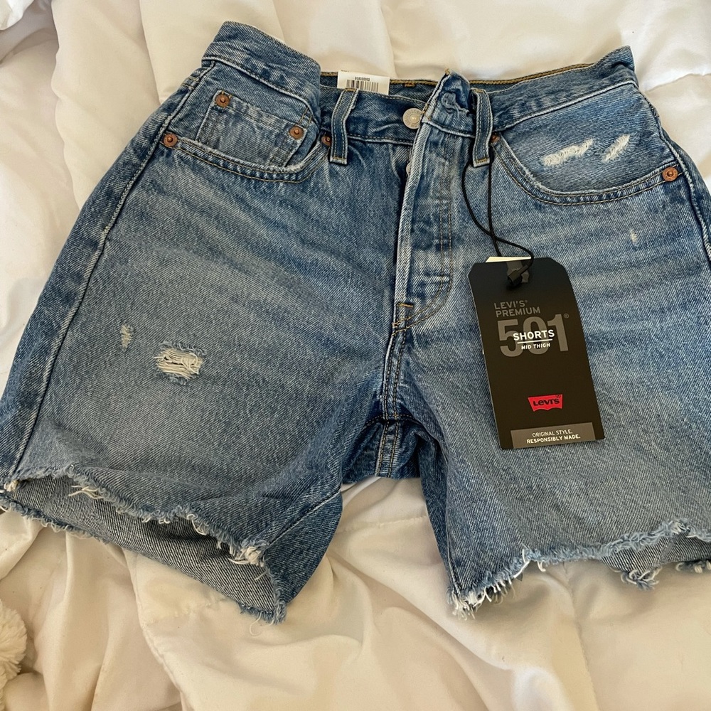 High Rise Mid Length Women’s Levi Shorts